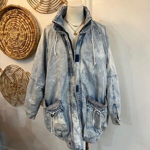 Vintage‎ Sergio Valente Acid Wash Denim Jacket 80s Oversized Distressed XL